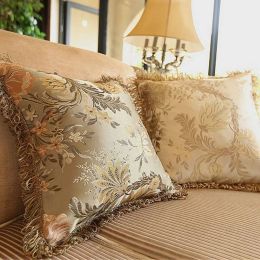 1 Pc Recommend Europe Satin Jacquard Home Tassels luxury/Elegant/Home/Sofa/Car Decor Cushion/PillowCases,Coreless