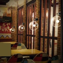 1 PCS clear glass shade wall lamp Bar light  Industrial light for Hotel room project bedroom Cafe glass ball wall lighting