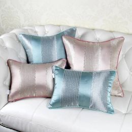 luxury Aristocratic Crystal Stripes Cushion Cover Throw Pillowcases Decor Top Fabric Modern Room Home Textile Gift,1 Pc