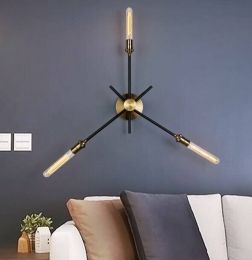 Hot Sale 3 Heads American Industrial  Wall Lamp for Bar Restaurant Aisle Wandlamp Loft Iron LED Wall Lighting Fixture