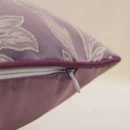 Luxury Nordic Cushion Cover Geometry Romantic Purple Luxury Embroidery Throw Decorative Pillow Car Cover Housse De Coussin