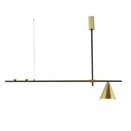 Nordic simple line Pendant lights Dining room Living Room Iron art glass ball Droplight Gold with black lamp