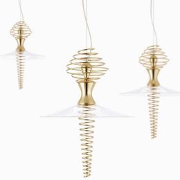 Post Modern glass Pendant lights Bedroom bedside screw Art design gold chrome droplight LED lighting fixture
