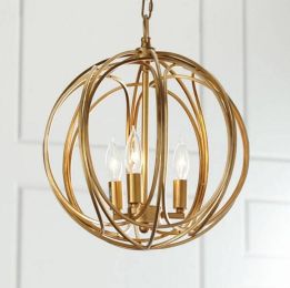 New Sale American Village Fashion Golden Iron Pendant Lamp Bedroom Living Room Restaurant Art Gold Hanging Light Fixtures