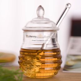 290ML high quality Honey Bees jar Glass honey jar Crystal lemon bottle Jam jar Seasoning tools