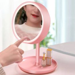 360 Rotate LED makeup mirror with light girl Home Travel student dormitory Portable fill light Makeup Mirror mx12261425