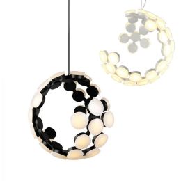 36 light Modern ball Pendant Light Acrylic globe earth black white hanging Lamp Lamparas droplamp Modern droplight warm white