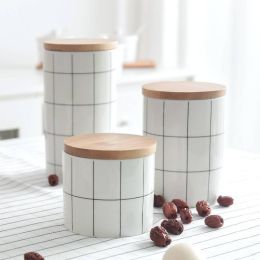 400ML/700ML/880MLSealed Ceramic Storage Jar For Spices Tank Container For Eating With Lid Bottle Coffee Tea Caddy Kitchen