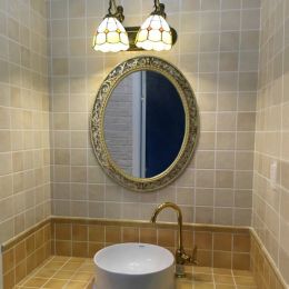 55cmx66cm European Oval Bathroom Mirror Bathroom Toilet Wall Decoration Makeup Mirror Waterproof