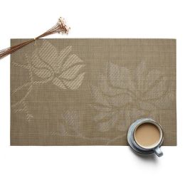 5Pcs PVC Placemat Non-Slip Plastic Table Mat Leaf pattern Water-proof Dining Place Mats Plate Dish Pads Kitchen Accessories