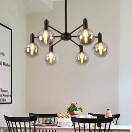 6 Heads Northern Europe G9 LED Restaurant Chandelier Simple Modern Postmodern Glass Magic Bean Living Bed Room Decor Lighting