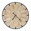 Wall Clock 19.5"D Wood/Iron 1 AA Battery, Not Included
