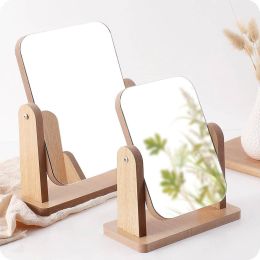 A1 Wooden makeup mirror desktop vanity mirror bedroom beauty princess mirror portable desktop mirror wx8291750