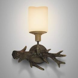 Abajur Living Room Bedroom American  LED Wall Light Fixtures Bedside Resin Antlers LED Wall Lamp Restaurant Hanglamp