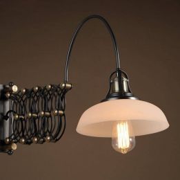 Abajur Loft Style American Industrial Restaurant Vintage Wall Lamp Simple Bar Expansion Glass Lampshade Wall Light Fixtures