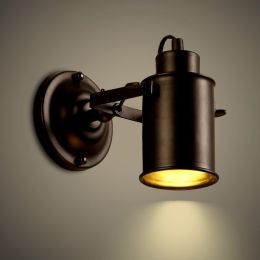 Adessy Industrial Loft Black Metal Adjustable 1-Light LED Spot Light Wall Sconce