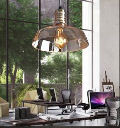 American Countryside Creative Glass Pendant Light  clear/amber color glass lampshade Bar/Restaurant/ home deco lighting fixtures