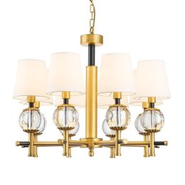 American crystal ball LED pendant lights gold metal body light fabric lampshade 3W warm white white E14 led bulb