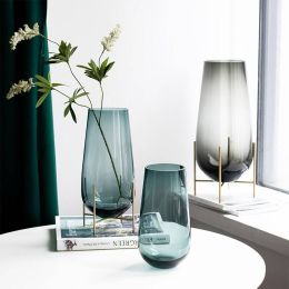 American Light Luxury Glass Vase Decoration Home Decoration Living Room Model Room Soft Decoration