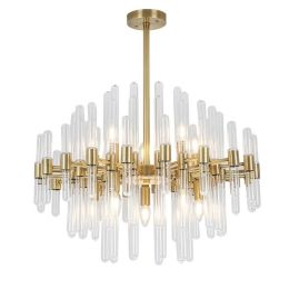 American pendant lights full copper gold foyer glass lampshade simple atmosphere dining room creative personality hanging light