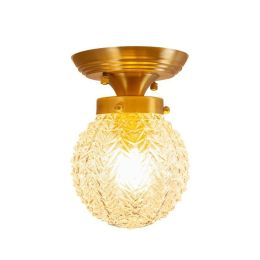 American style glass ball real brass ceiling lamps Post modern foyer bedroom restaurant luxury deco LED e27 LED Lighting fixture