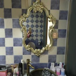 Antique Bathroom Mirror American Bathroom Hygiene Hand Room Toilet Basin Wash Wall Hanging Decoration Living Room Mirror