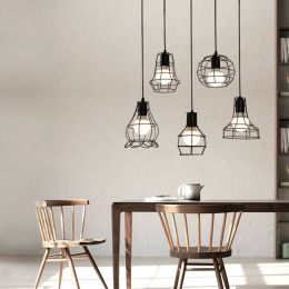 Antique black steel Kitchen lighting dining room showcase Vintage pendant lights Industrial indoor lighting Suspension Luminaire