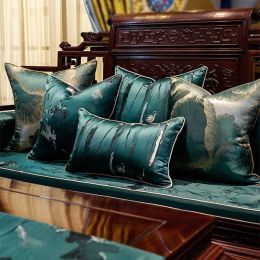Antique Embroidery Cushion Cover Green Plant Cojines Decorativos Para Sofa Throw Pillow Covers Soft Cushions Housse De Coussin