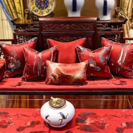 Antique Embroidery Cushion Cover Red Plant Cojines Decorativos Para Sofa Throw Pillow Covers Soft Cushions Housse De Coussin