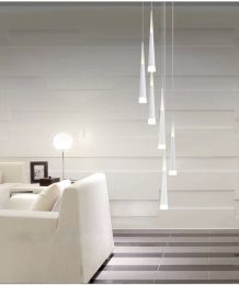 Art Gallery 1-4M Long Led Cone Pendant Lights For Extra Height Stairwell Library Studio Led Strip Stair Lighting Led Luminaire