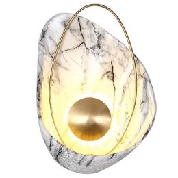 Art Nordic LED White Black Resin Wall Lamps Light 110v 220v bedroom restaurant hotel marble wall sconces White wall mounted lamp