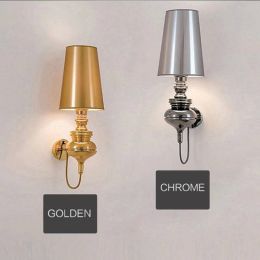 Art studio guard wall sconce gold silver shade wall lamp for dining room abajur bedroom French porch indoor wall Fixtures light