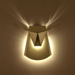 Artistic Innovative Origami Deer Decorative LED Aluminum Wall Light in Brass