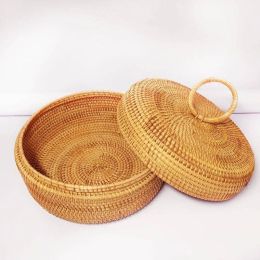 Autumn vines snacks candy baskets home creative compartments with lid storage basket living room coffee table desktop storage bo