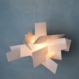 Bang Novelty Acrylic &amp;amp; Metal Modern Pendant Light 1-Light Geometric Lighting in White