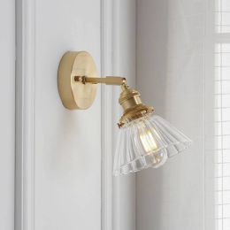 Bathroom E27 led Mirror wall light Modern bedroom wall fixtures Japanese Bedside Brass Wall Lamps Simple home office wall Lights