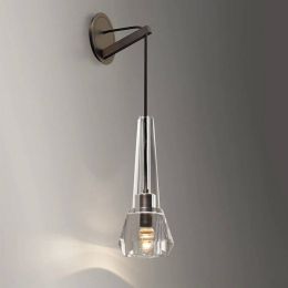 bedroom Light luxury crystal Sconce Wall Lights modern living room lamp restaurant copper lamp LED creative bedside lamp