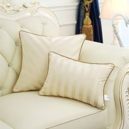 Beige Europen Cushion Cover Throw Elegant Plaid Design Car Covers Housse De Coussin Decorative Pillows almofada Cojines Gifts