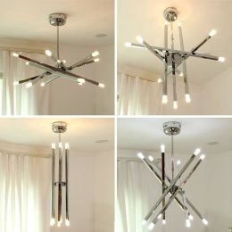Cafe modern G4 led pendant lights 12 pcs CE contemporary lamp holder Metal Rod chrome star pendant lamp ceiling