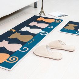 Cartoon pattern fish MAT Square Cushion Kitchen Door Pad Bathroom Non-slip Remove dust Door Mats Table Carpet Bedding Kitty rugs