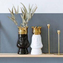 Ceramic Vase European Style Creative Design King Vase Hotel Living Room Wine Cabinet Decoration Ornaments