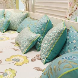 Chic Geometry Heavy Embroidery Cushion Cover Car Cover Cojines Decorativos Para Sofa Pillows Valentines Day Gift Almofada Pink