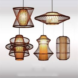 Wood E27 Bulb Pendant Light Lighting Loft Home Interior Decoration Bamboo Wooden Pendant Lamp Luminaire Hanging Lamp