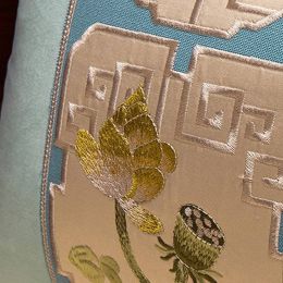 Embroidery Cushion Cover Colors Luxury Pillow Cover Exquisite Fabric Lotus Leaf Romantic Home Hotel Decorative Pillows