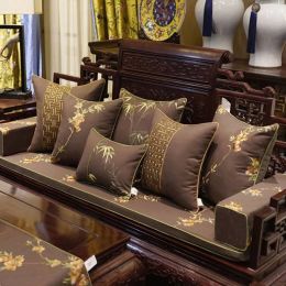 Embroidery Cushion Cover Elegant Bamboo Leaves Pillowcases Coffee Coussin de salon Pillow Cover Ramadan Decor Almofada