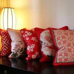 Christmas Luxury American Cushion Cover Art Design Thicken Decorative Throw Pillow Covers Wedding Red Cojines Coussin Almofada