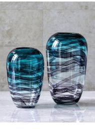 Colored Glass Vase Home Decoration Dry Vase American Transparent Vase Living Room  Flower Tv Cabinet Decoration