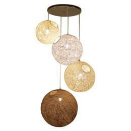 Colorful Ma Rattan Ball LED String Fairy Lights Wicker Pendant Light For Christmas Xmas Wedding decoration Party bar aisle lamps
