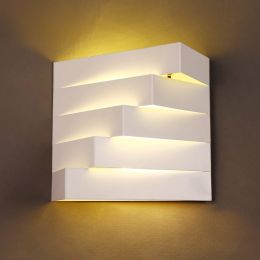 Contemporary 2-Light White Metal Geometric Indoor Lighting Wall Light