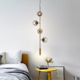 Contemporary Creative Globe Clear Glass Shade Gold Metal 4-Light Pendant Light